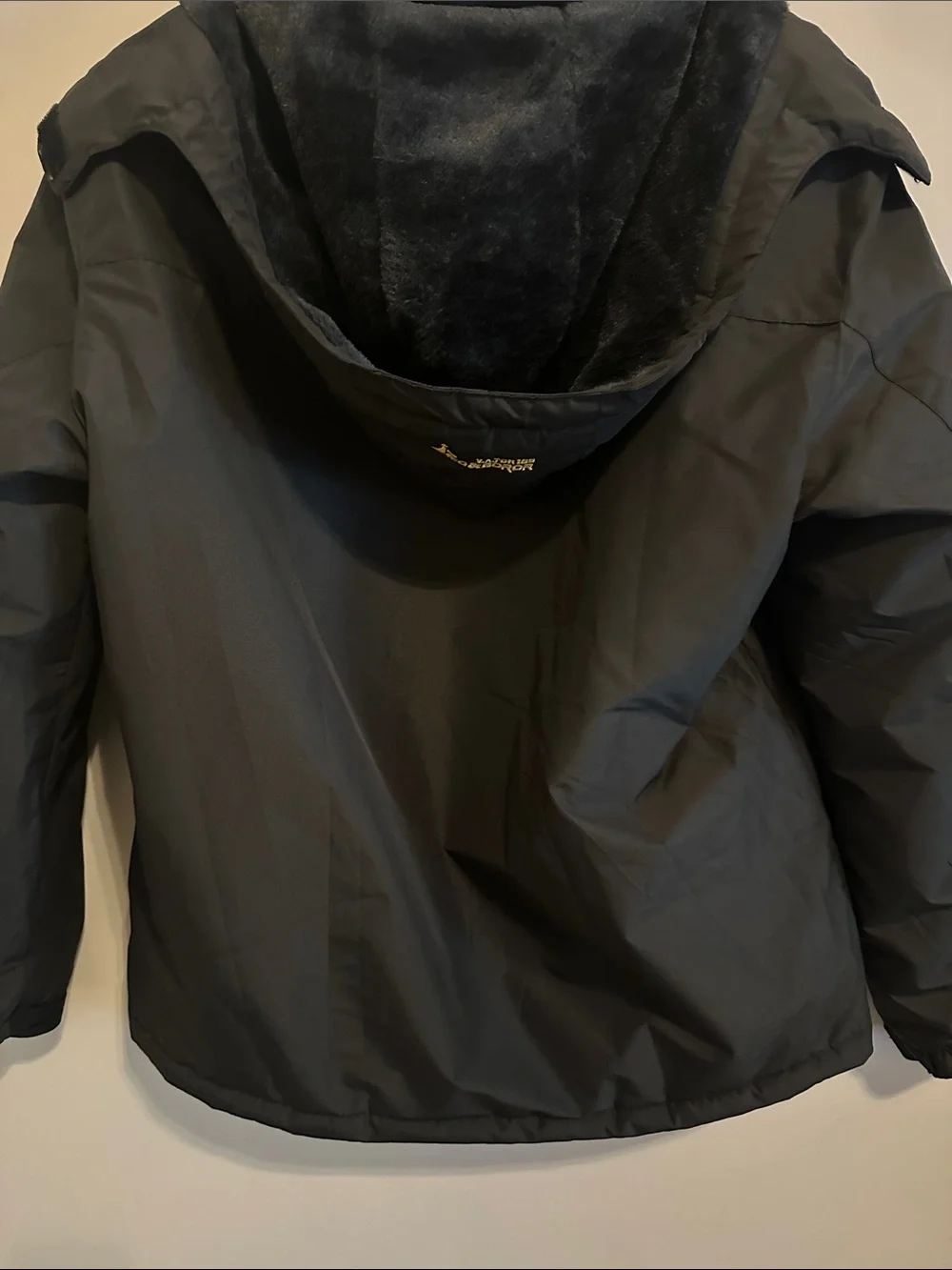 Men's Black Ski Jacket with Hood - Insulated Winter Shell